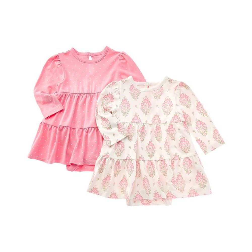 Little Me Girls  2Pk Floral Bodysuit, Pink